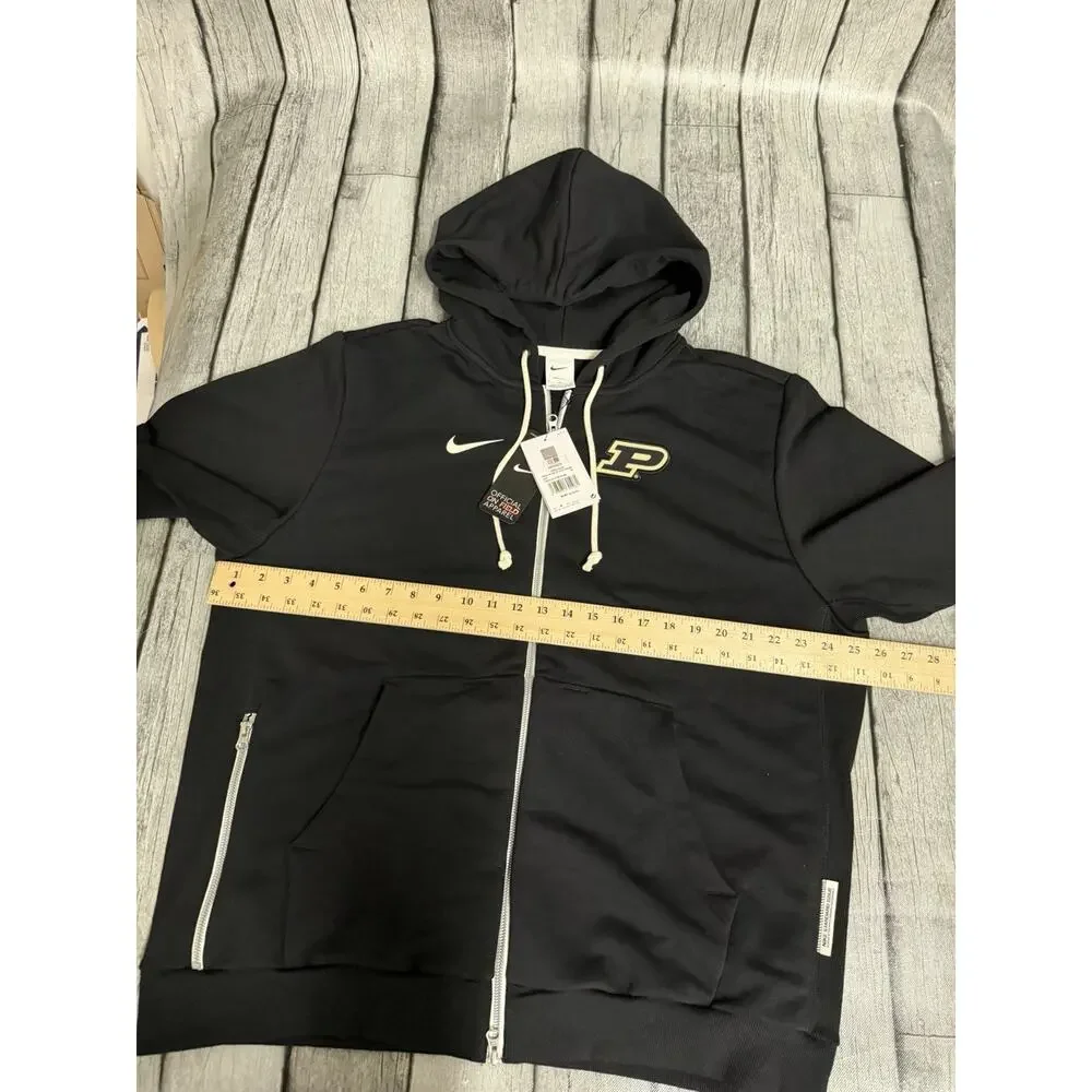 NWT Mens Nike Purdue Boilermakers 2025 Sideline Full Zip Dri Fit Hoodie XL Black